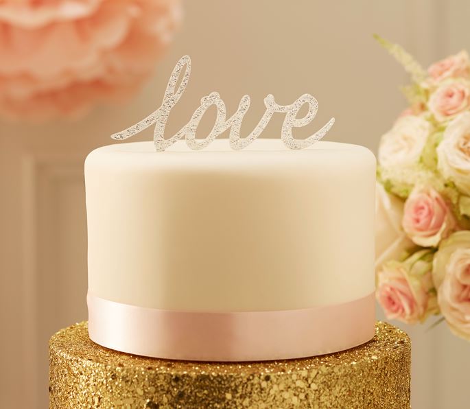 Love Cake Topper Silver