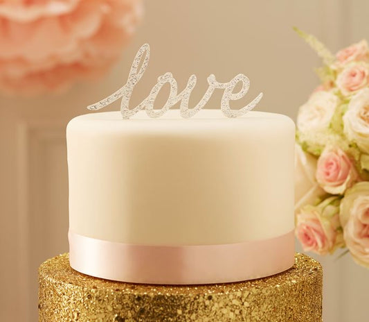 Love Cake Topper Silver