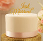 Just Married Cake Topper Gold