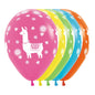 Llama Tropical Assorted Latex Balloons Pack of 10