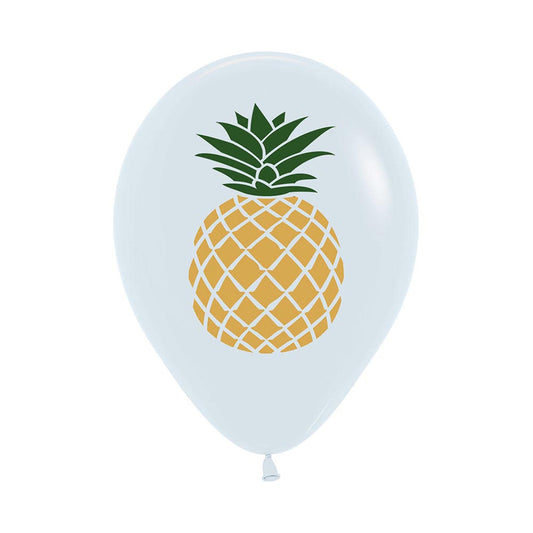 Pineapple On White Latex Balloons Pack of 50