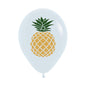 Pineapple On White Latex Balloons Pack of 10