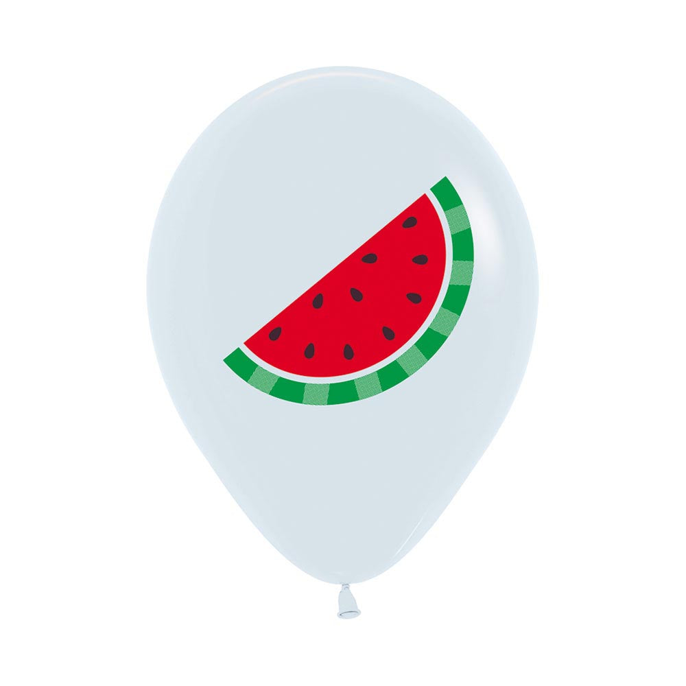 Watermelon On White Latex Balloons Pack of 50