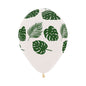 Leaves Green On Crystal Clear Latex Balloons Pack of 10