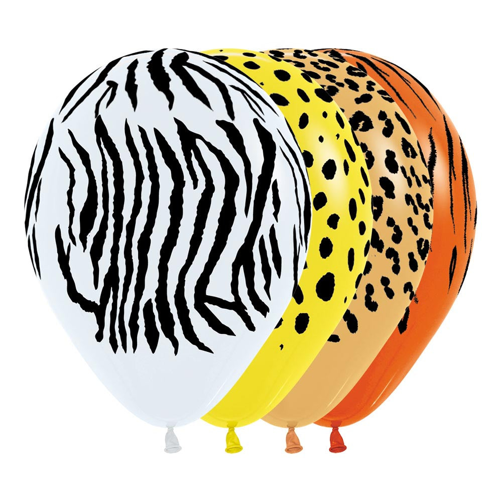 Jungle Prints Assorted Latex Balloons Pack of 10