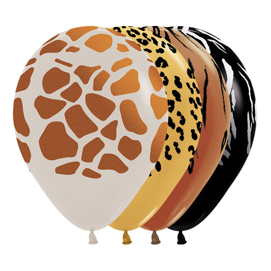 Animal Print Assorted Latex Balloons Pack of 50