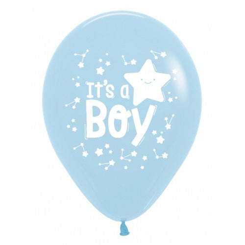 Its A Boy Star Blue Latex Balloons Pack of 50