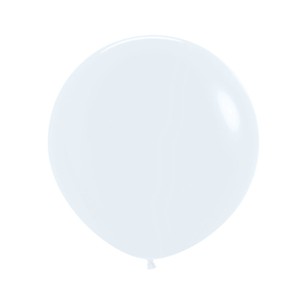 White Solid 60cm Latex Balloons Pack of 3