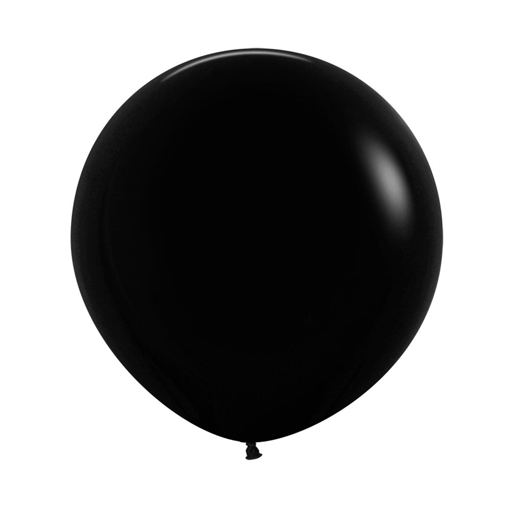 Black Solid 60cm Latex Balloons Pack of 3