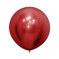 Chrome Reflex Red 60cm Latex Balloons Pack of 3