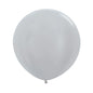 Satin Pearl Silver 90cm Latex Balloon