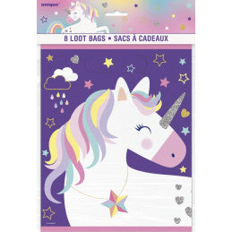 Whimsical Unicorn Plastic Lootbags Pack of 8