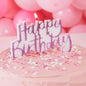 Pink Glitter Happy Birthday Candle