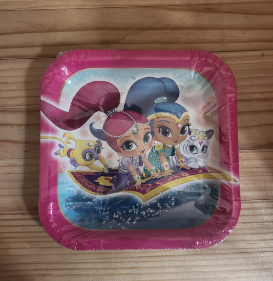 Shimmer & Shine Dessert Plates Square Pack of 8