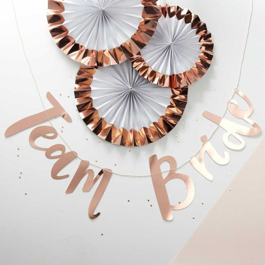 Rose Gold Team Bride Bunting Banner