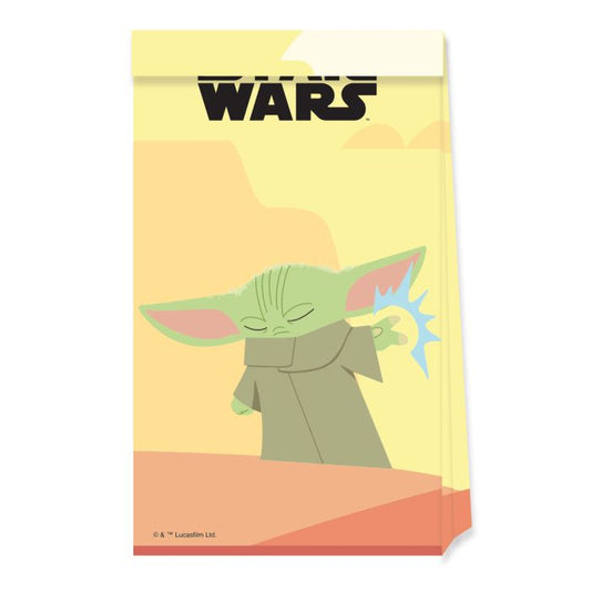 The Mandalorian/ Baby Yoda Paper Party Bags Pack of 4