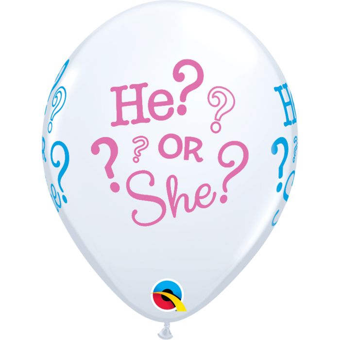 He or She Latex Balloons Pack of 50