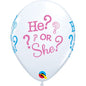 He or She Latex Balloons Pack of 10