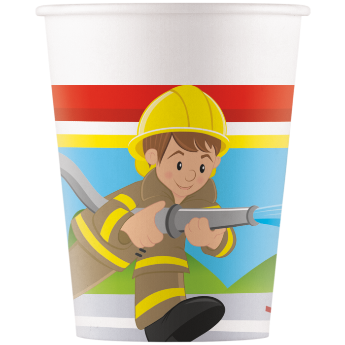 Firefighter Paper Cups Pack of 8