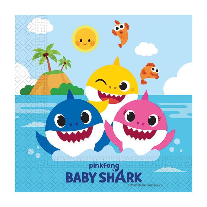 Baby Shark Paper Napkins Pack of 20