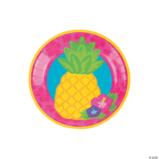 Bright Pineapple Paper Dessert Plates Pack of 8