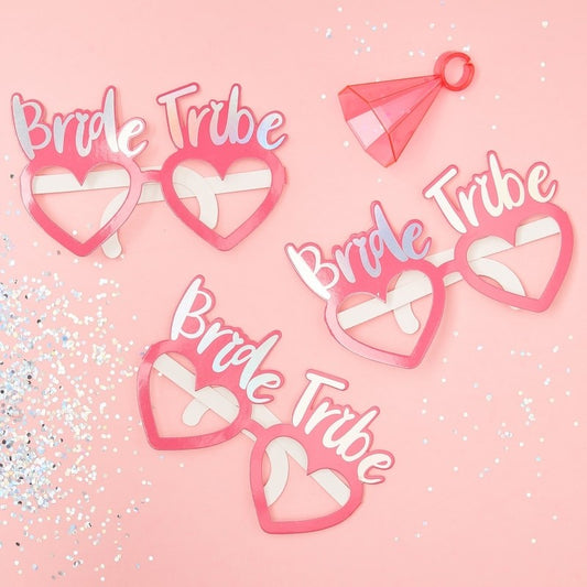 Bride Tribe Hot Pink Fun Glasses Paper Pack of 8