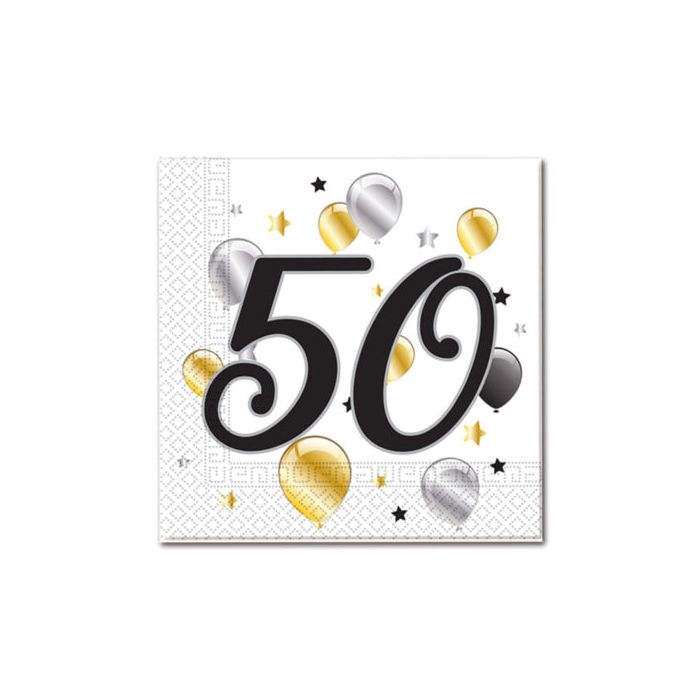 Milestone 50th Birthday Paper Napkins Pack of 20