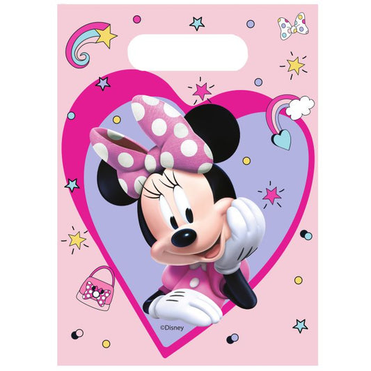 Minnie Mouse Plastic Party Bags Pack of 6