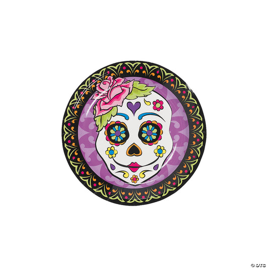 Day of the Dead Party Paper Dessert Plates Pack of 8