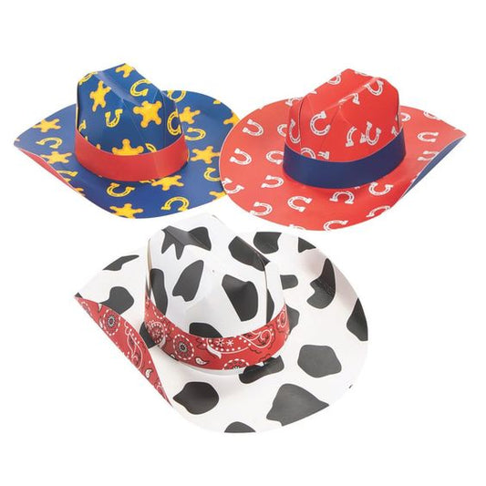 Kids Cardboard Cowboy Hats Pack of 3 Assorted