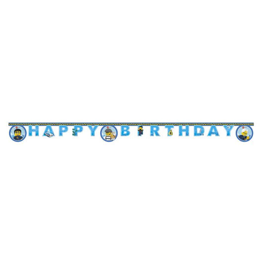 Lego City Paper Happy Birthday Banner