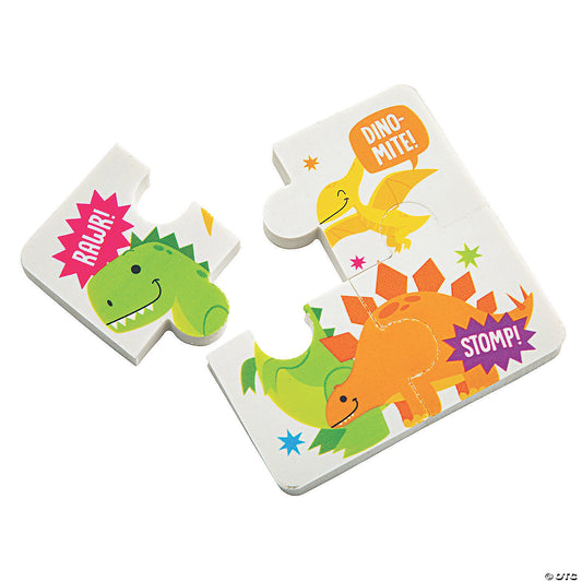 Dinosaur Puzzle Eraser Sets Pack of 12