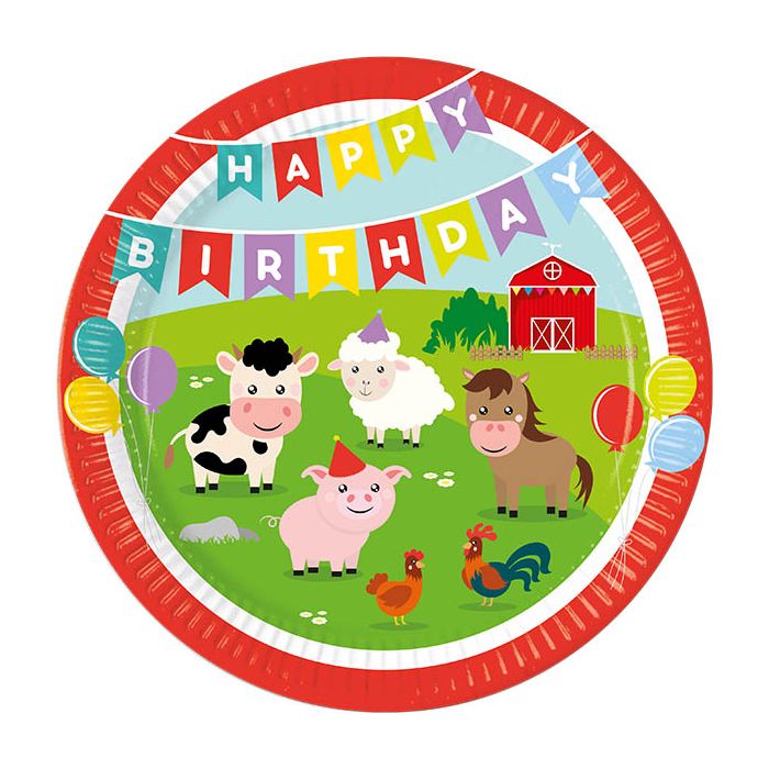 Farm Party Paper Plates Pack of 8