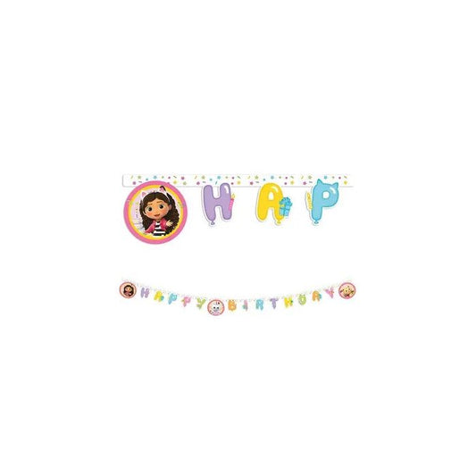 Gabbys Dollhouse Paper Happy Birthday Banner