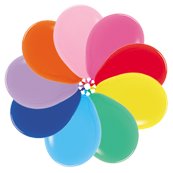 Assorted Colours Solid Latex Balloons Pack of 100