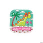 Girl Dinosaur Party Cute-O-Saurus Square Paper Dessert Plates Pack of 8