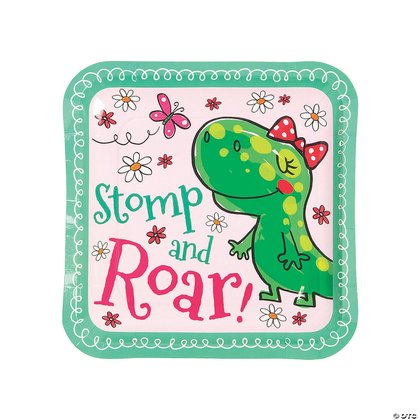 Girl Dinosaur Party Stomp and Roar Paper Dinner Plates Pack of 8