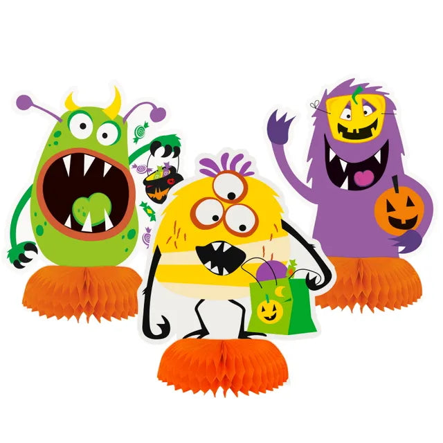 Silly Monsters Mini Honeycomb Centerpieces Pack of 3