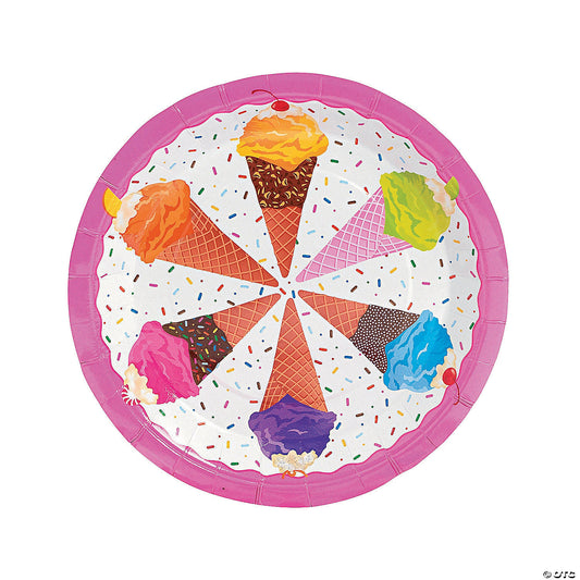 I Scream For Ice Cream Party Paper Dinner Plates Pack of 8