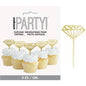 Bride To Be Plastic Gold Diamond Cake Toppers Pack of 5