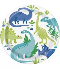 Blue & Green Dinosaur Dinner Paper Plates Pack of 8