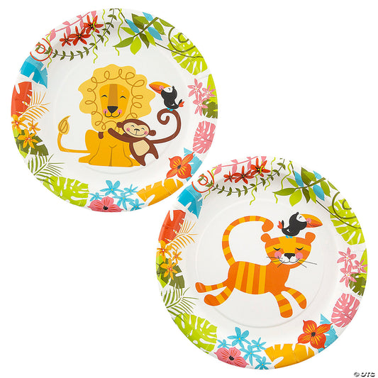 Jungle Lion, Monkey, Toucan Paper Dessert Plates Pack of 8