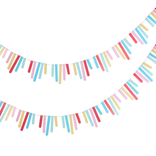 Multicoloured card Fringe Bunting