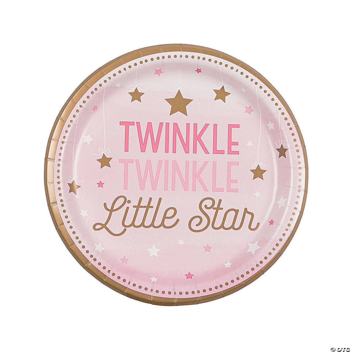 Pink One Little Star Baby Shower Dinner Paper Plates Pack of 8