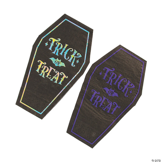 Spooktacular Coffin-Shaped Luncheon Napkins Pack of 16