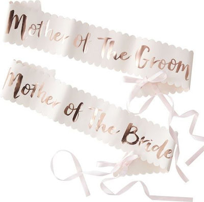 Pink And Rose Gold Mother Of The Groom and Bride Sashes - 2 Pack